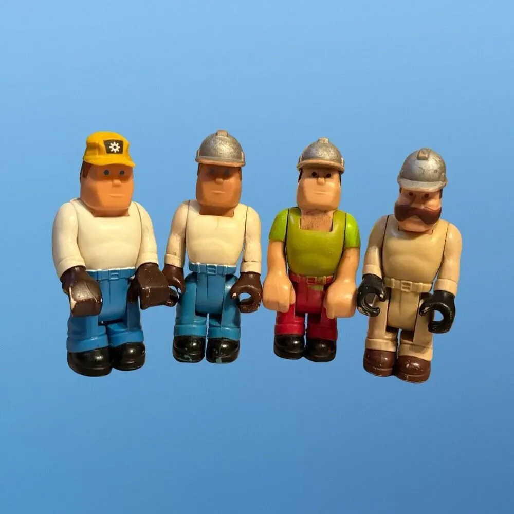 Vintage 1979 Fisher Price Construction HUSKY HELPERS Action Figure Workers FP